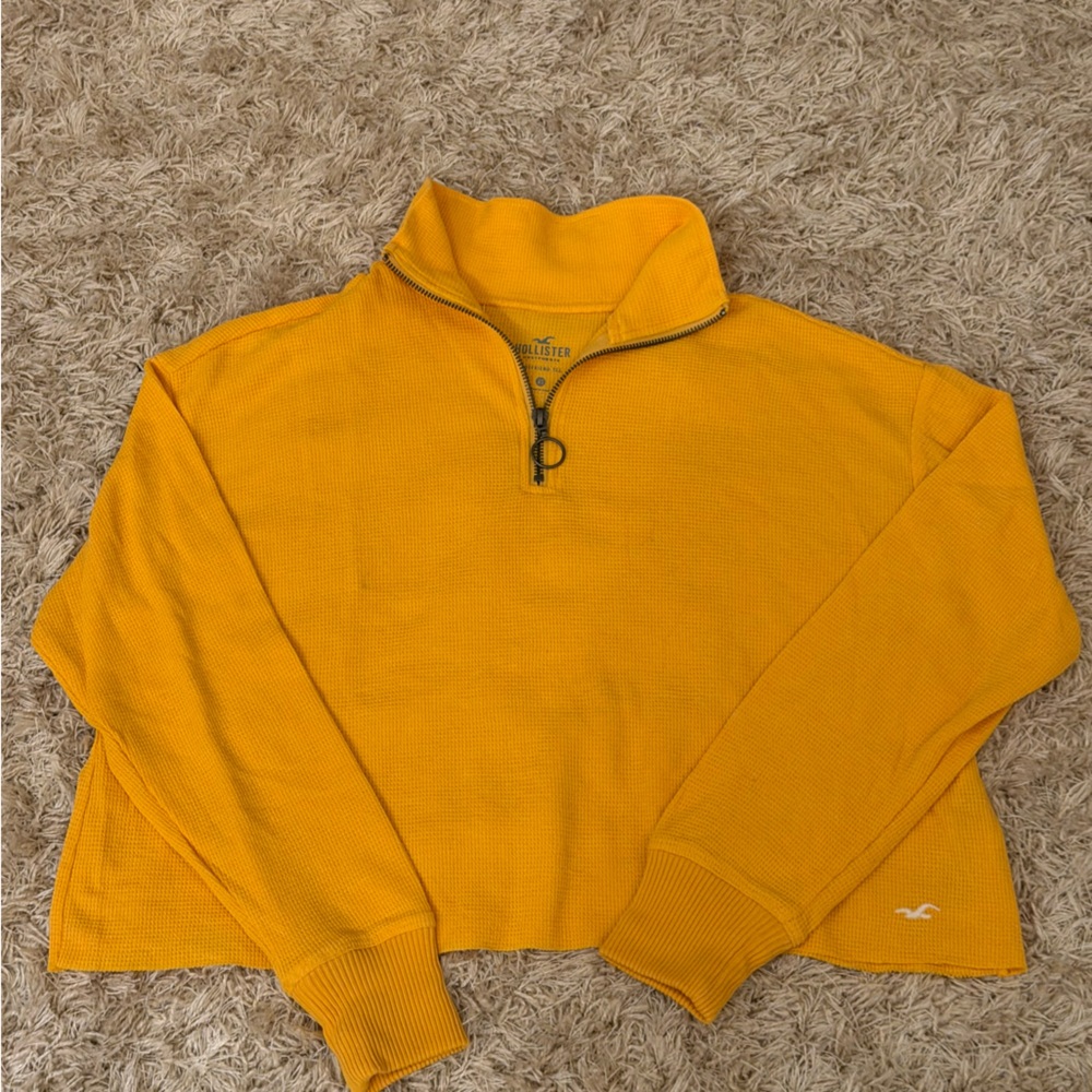 Hollister Yellow Half-Zip Sweatshirt